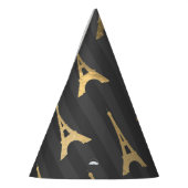 Elegant Eiffel Tower France Yellow Black Vertical Partyhütchen (Links)