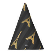 Elegant Eiffel Tower France Yellow Black Vertical Partyhütchen (Rechts)