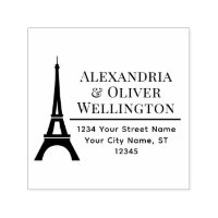 Elegant Eiffel Tower Paris Couple Name Address R