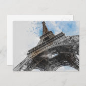 Elegant Eiffel Tower Paris Postcard - Französisch Einladungspostkarte (Vorne/Hinten)