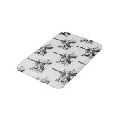 Elegant Eiffel Tower Paris Schwarz-weiß Geblüht Badematte (Schrägansicht)