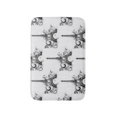 Elegant Eiffel Tower Paris Schwarz-weiß Geblüht Badematte (Vorderseite Vertikal)