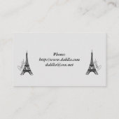 Elegant Eiffel Tower Visitenkarte (Rückseite)