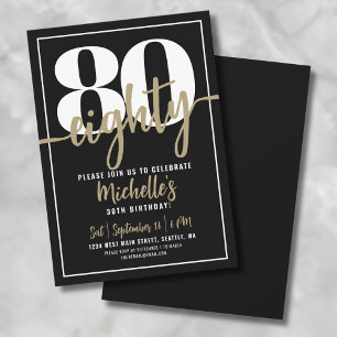 Elegant Eighty Gold 80. Geburtstagsfeier Einladung