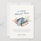 Elegant ein neues Kapitel Buch Flasche Baby Dusche Dankeskarte (Vorderseite)