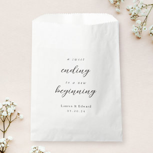 Elegant Ein Süßes Ende für einen Neuanfang Hochzei Geschenktütchen