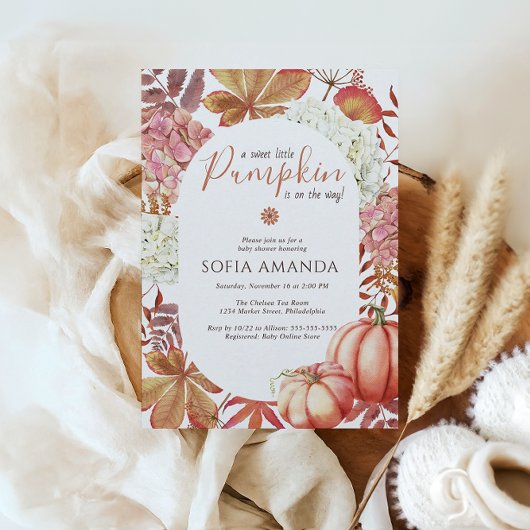 Elegant ein wenig Kürbiskugel lässt die Babydusche Einladung