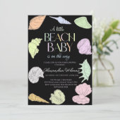 Elegant eine kleine Babe Baby Dusche Einladung (Stehend Vorderseite)