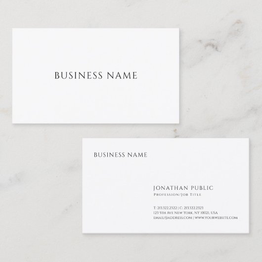 Elegant Einfach Beruflich Modernes Minimal Schlich Visitenkarte (Vorne/Hinten)