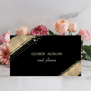 Elegant Einfach Faux Gold, Schwarz Visitenkarte