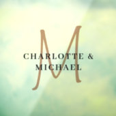 Elegant, einfach, Hochzeit, Monogramm-Namen Fensteraufkleber (Blatt 3)