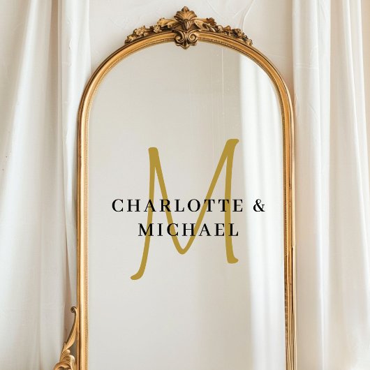 Elegant, einfach, Hochzeit, Monogramm-Namen Fensteraufkleber