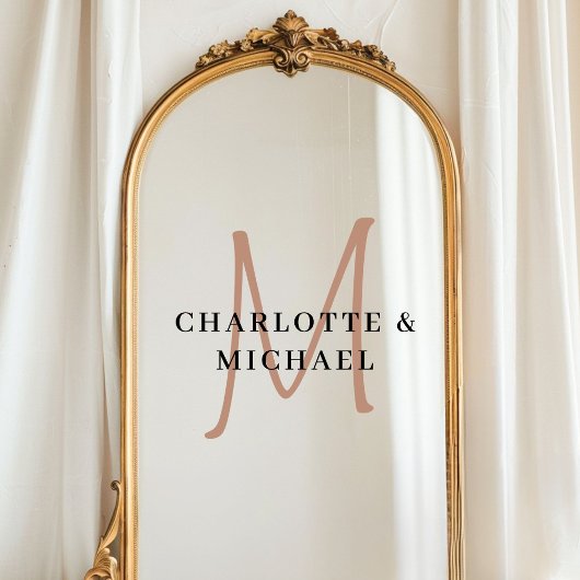 Elegant, einfach, Hochzeit, Monogramm-Namen Fensteraufkleber