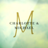 Elegant, einfach, Hochzeit, Monogramm-Namen Fensteraufkleber (Blatt 3)