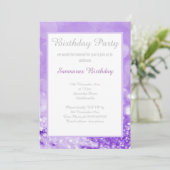 ELEGANT & EINFACH LAVENDER BOKEH GEBURTSTAG EINLADUNG (Stehend Vorderseite)