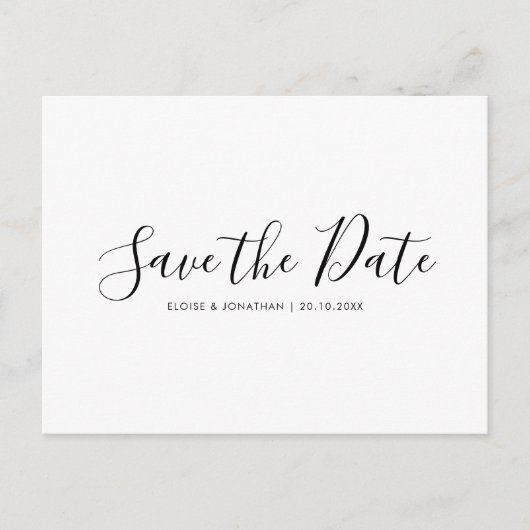 Elegant Einfach Minimalistisch modern Save the Dat Postkarte (Vorderseite)