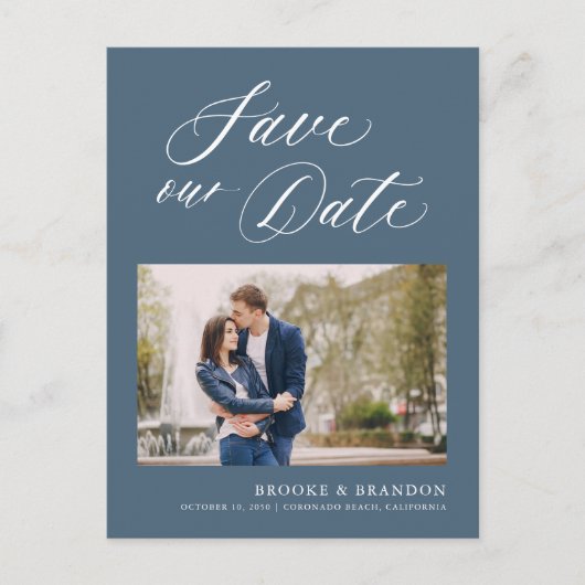 Elegant Einfach Minimalistisch modern Save the Dat Postkarte (Vorderseite)