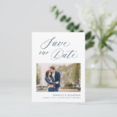 Elegant Einfach Minimalistisch modern Save the Dat Postkarte (Stehend Vorderseite)