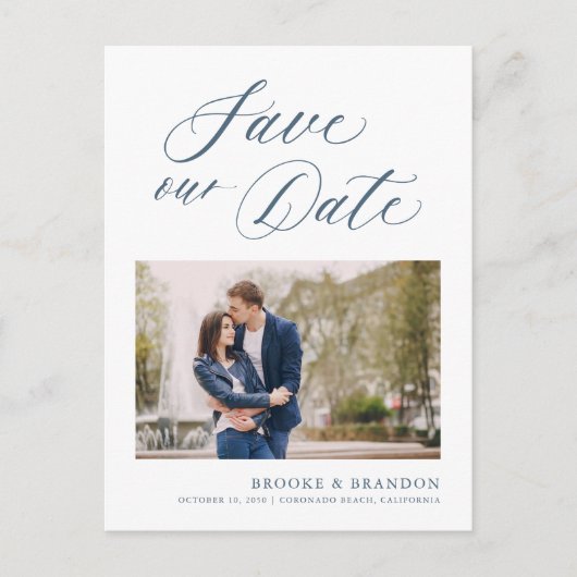 Elegant Einfach Minimalistisch modern Save the Dat Postkarte (Vorderseite)