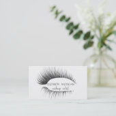 Elegant einfach, Minimalistisch, weiß, Lashes Visitenkarte (Stehend Vorderseite)