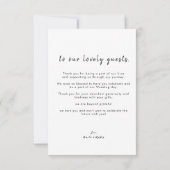 Elegant einfach mit Foto Wedding Dankeschön Card Dankeskarte (Rückseite)