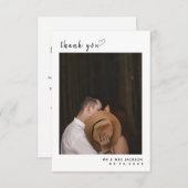 Elegant einfach mit Foto Wedding Dankeschön Card Dankeskarte (Vorne/Hinten)