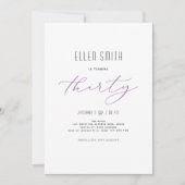 Elegant, einfach, modern, 30. Geburtstag Einladung (Vorderseite)