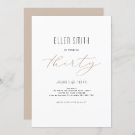 Elegant, einfach, modern, 30. Geburtstag Einladung