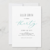 Elegant, einfach, modern, 30. Geburtstag Einladung (Vorderseite)