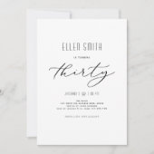 Elegant, einfach, modern, 30. Geburtstag Einladung (Vorderseite)