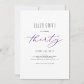 Elegant, einfach, modern, 30. Geburtstag Einladung (Vorderseite)