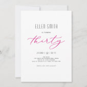 Elegant, einfach, modern, 30. Geburtstag Einladung (Vorderseite)