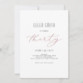 Elegant, einfach, modern, 30. Geburtstag Einladung (Vorderseite)