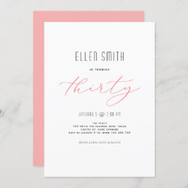 Elegant, einfach, modern, 30. Geburtstag Einladung