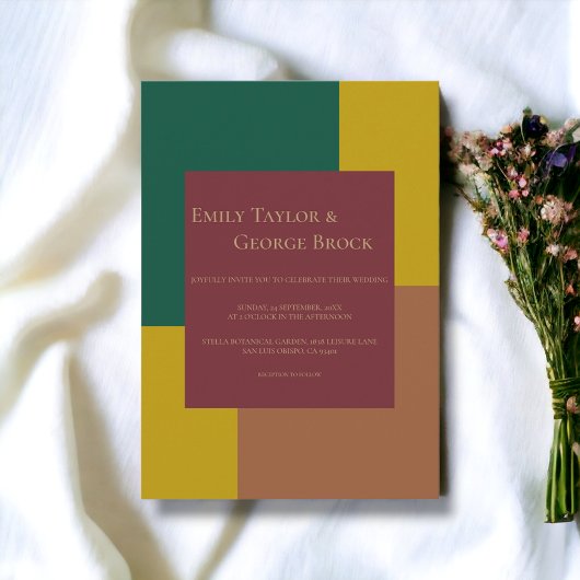 Elegant einfach, modern und farbenfroh formale Hoc Einladung