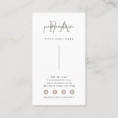 Elegant einfach neutral Boho Chic Moderne einzigar Visitenkarte (Rückseite)