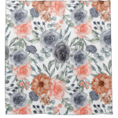 Elegant Einfach rosa Blumen Duschvorhang (Vorderseite)