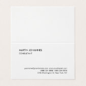 Elegant Einfach Schlicht Schwarz-weiß Personalisie Visitenkarten (Außenseite Aufgefaltet)