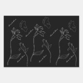 Elegant einfach schwarz-weiß geschenkpapier set (Vorderseite 2)