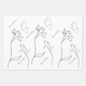 Elegant einfach schwarz-weiß geschenkpapier set (Vorderseite)