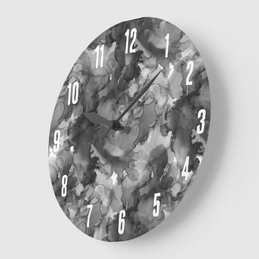 Elegant Einfach Schwarz-weiß Große Wanduhr (Winkel)