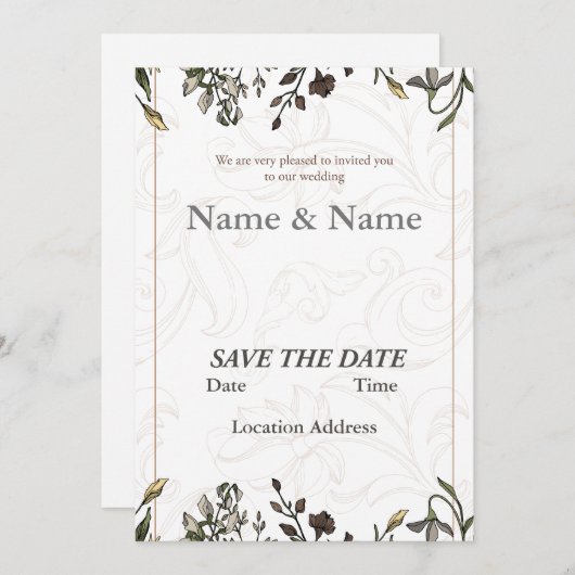 Elegant, einfach und individuell anpassbar einladung (Vorne/Hinten)