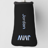 Elegant, Einfache Bezeichnung Monogramm Blau, Weiß Golf Headcover (Rotieren 90)
