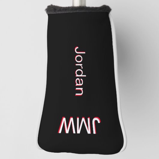 Elegant, Einfache Bezeichnung Monogramm Rot Weiß B Golf Headcover (Rotieren 90)