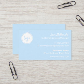 ELEGANT EINFACHE BLAUE BUSINESS LOGO-GESELLSCHAFT VISITENKARTE