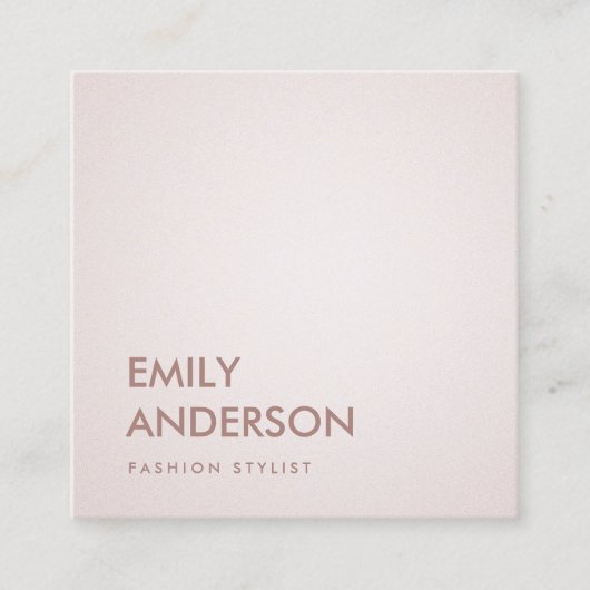 ELEGANT EINFACHE BLUSH PINK ROSE GOLD BERUFLICH QUADRATISCHE VISITENKARTE (Vorderseite)