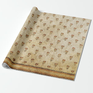 ELEGANT EINFACHE BYZANTINISCHE MOSAIKBLUMEN Antik Geschenkpapier