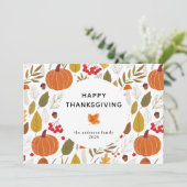 Elegant einfache glückliche Erntedankend Herbstlea Feiertagskarte (Stehend Vorderseite)