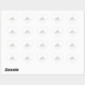Elegant einfache Hochzeitnamen Datum Sticker (Blatt)