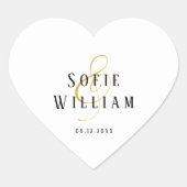 Elegant einfache Hochzeitnamen Datum Sticker (Vorderseite)